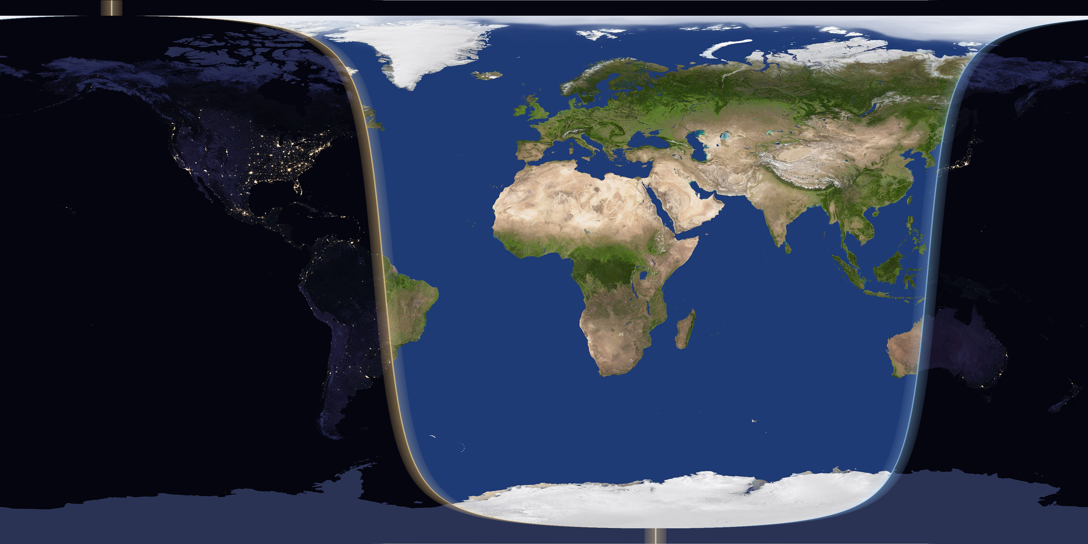 earth day night composite